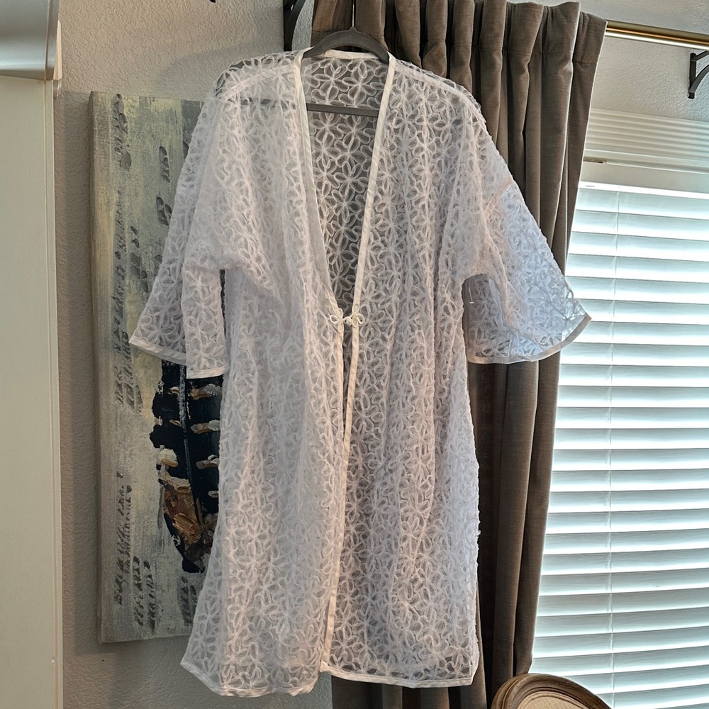 White Lace Kimono Cover-Up